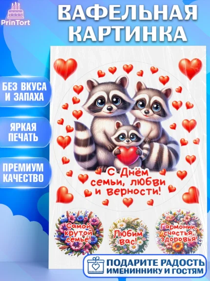 Вафельная картинка, День семьи, любви и верности, Девочка, арт. PT218761