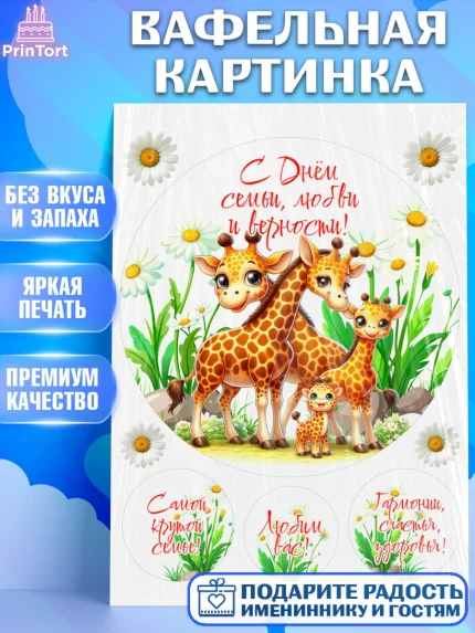Вафельная картинка, День семьи, любви и верности, Девочка, арт. PT218762