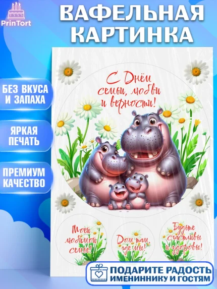 Вафельная картинка, День семьи, любви и верности, Девочка, арт. PT218766