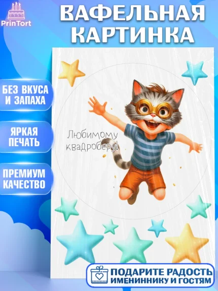 Вафельная картинка, Квадробика мальчики, мальчик, подросток, квадробика, маска кота, маска, арт. PT218863