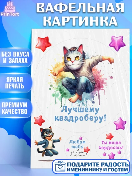 Вафельная картинка, Квадробика мальчики, мальчик, подросток, квадробика, маска кота, маска, арт. PT218864