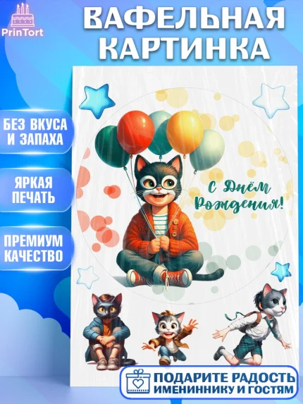 Вафельная картинка, Квадробика мальчики, мальчик, подросток, квадробика, маска кота, маска, арт. PT218866