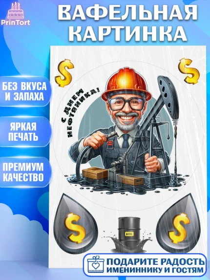 Вафельная картинка, С Днём нефтяника, нефтяник, день нефтяника, нефтяная промышленность, Мальчик, арт. PT219384