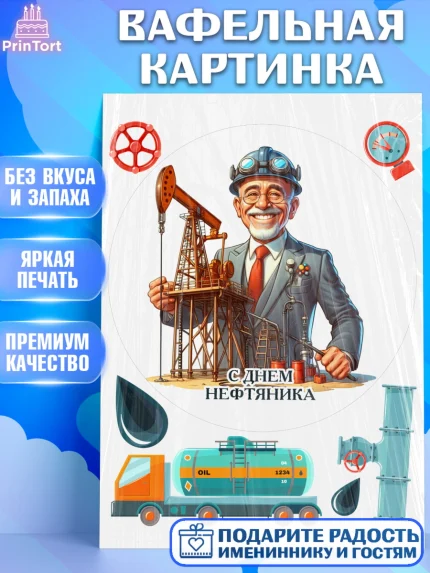 Вафельная картинка, С Днём нефтяника, нефтяник, день нефтяника, нефтяная промышленность, Мальчик, арт. PT219394