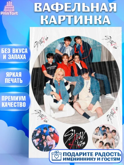Вафельная картинка, Стрей Кидс, Музыкальная группа, Группа Stray Kids, Stray Kids, Девочка, арт. PT220073