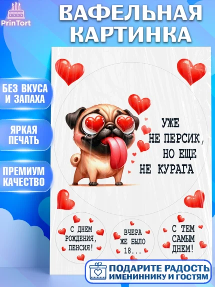 Вафельная картинка, Прикольная, приколы, мемы, Девочка, День рождения, арт. PT220096