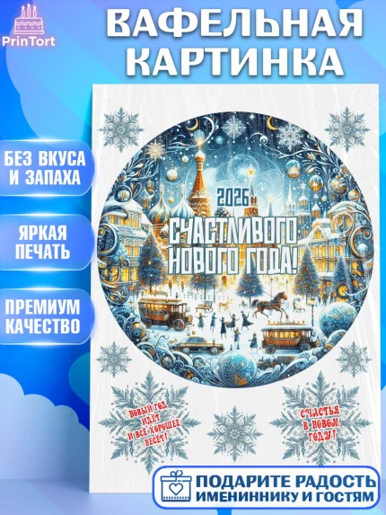 Вафельная картинка, Новый год, 2026, Новый год2026, Лошадь, лошадка, год лошади, Девочка, арт. PT221090