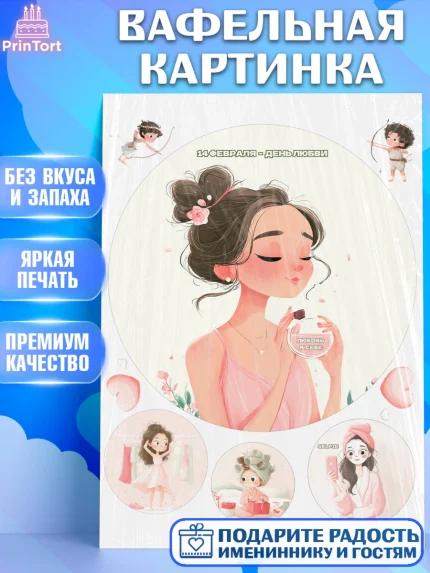 Вафельная картинка, День Влюбленных, День Святого Валентина, день всех влюбленных, влюбленные, арт. PT222122