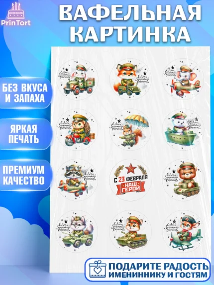 Вафельная картинка, 23 февраля, День защитника отечества, военный, мужчина, танк, самолет, фуражка, арт. PT222733