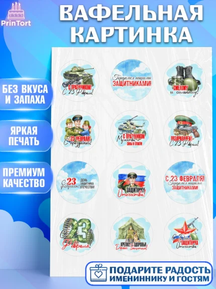 Вафельная картинка, 23 февраля, День защитника отечества, военный, мужчина, танк, самолет, фуражка, арт. PT222737