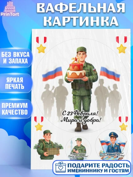 Вафельная картинка, 23 февраля, День защитника отечества, военный, мужчина, танк, самолет, фуражка, арт. PT222751