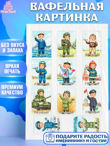 Вафельная картинка, 23 февраля, День защитника отечества, военный, мужчина, танк, самолет, фуражка, арт. PT222766