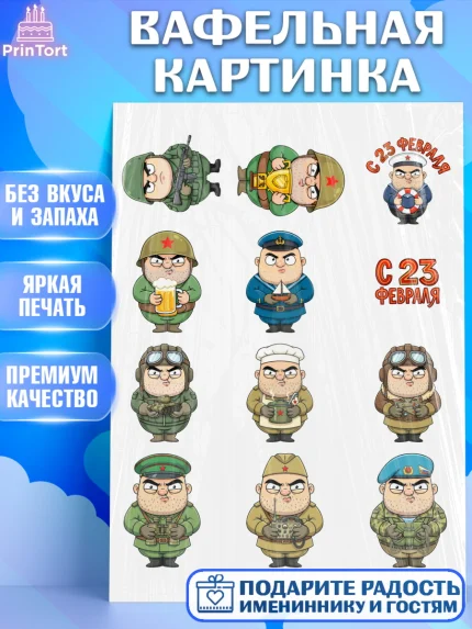 Вафельная картинка, 23 февраля, День защитника отечества, военный, мужчина, танк, самолет, фуражка, арт. PT222767