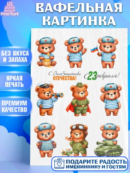 Вафельная картинка, 23 февраля, День защитника отечества, военный, мужчина, танк, самолет, фуражка, арт. PT222780