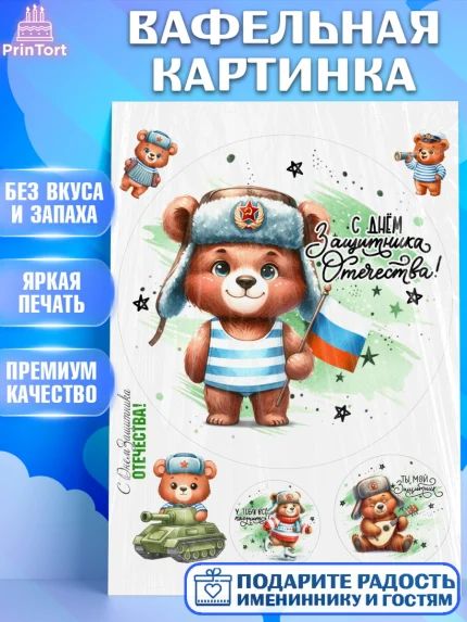 Вафельная картинка, 23 февраля, День защитника отечества, военный, мужчина, танк, самолет, фуражка, арт. PT222804
