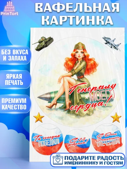Вафельная картинка, 23 февраля, День защитника отечества, военный, мужчина, танк, самолет, фуражка, арт. PT222817