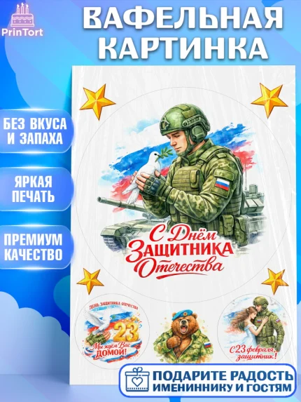 Вафельная картинка, 23 февраля, День защитника отечества, военный, мужчина, танк, самолет, фуражка, арт. PT222831