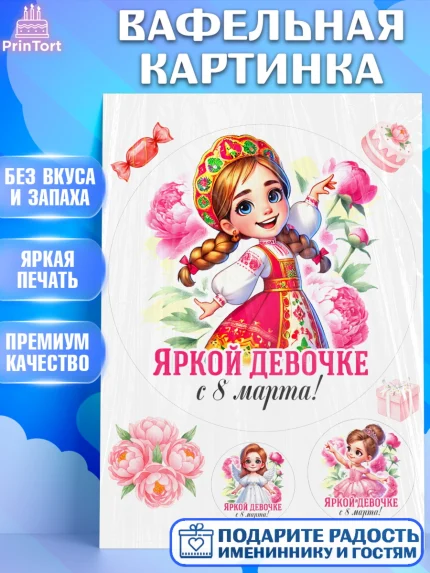 Вафельная картинка, 8 марта, женский день, международный женский день, цветы, духи, День 8 марта, арт. PT222878
