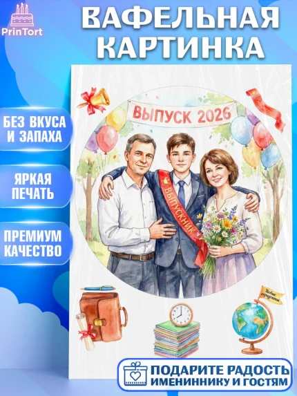 Вафельная картинка, Последний звонок 2026, Поздравления с последним звонком 2026, Школа, Выпускники, арт. PT222982