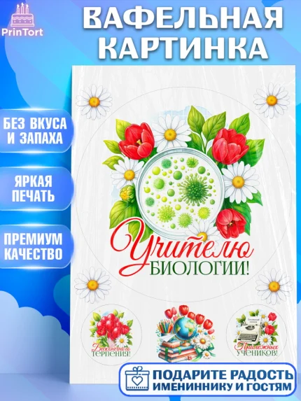 Вафельная картинка, Подарок учителю, Надпись учителю, Выпускной, Последний звонок, Девушка, арт. PT223031