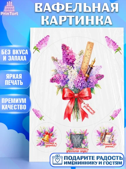 Вафельная картинка, Подарок учителю, Девушка, Выпускной в школе, арт. PT223164