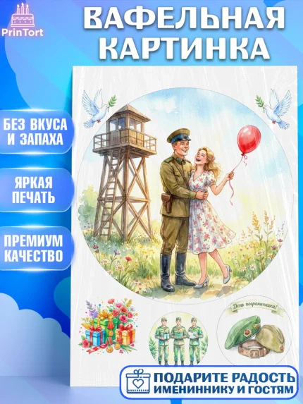 Вафельная картинка, День Пограничника, Поздравление с Днем Пограничника, Мужчина, арт. PT223170