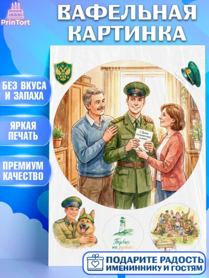 Вафельная картинка, День Пограничника, Поздравление с Днем Пограничника, Мужчина, арт. PT223172