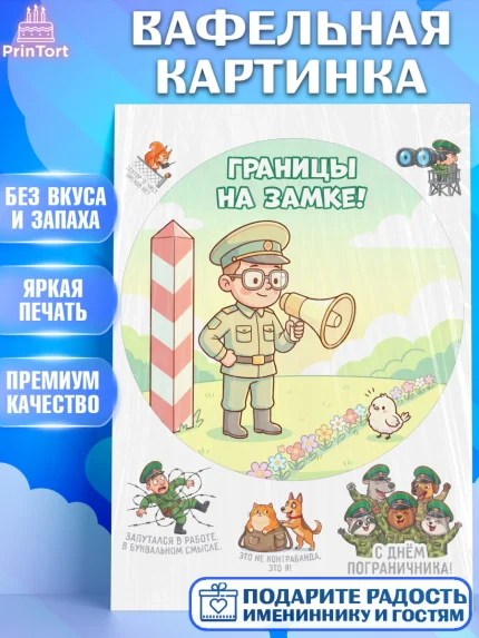 Вафельная картинка, День Пограничника, Поздравление с Днем Пограничника, Мужчина, арт. PT223176