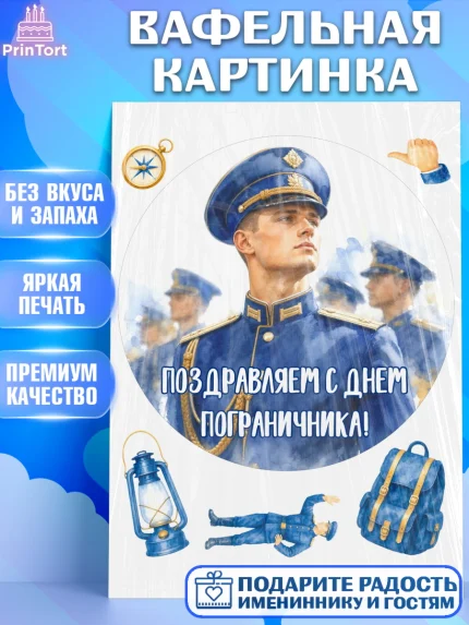 Вафельная картинка, День Пограничника, Поздравление с Днем Пограничника, Мужчина, арт. PT223179