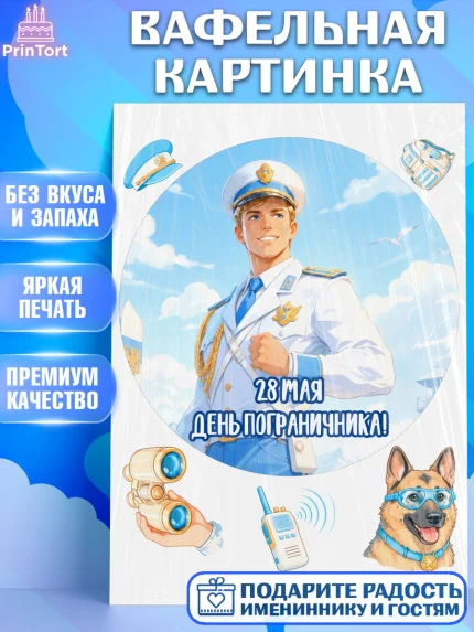 Вафельная картинка, День Пограничника, Поздравление с Днем Пограничника, Мужчина, арт. PT223180