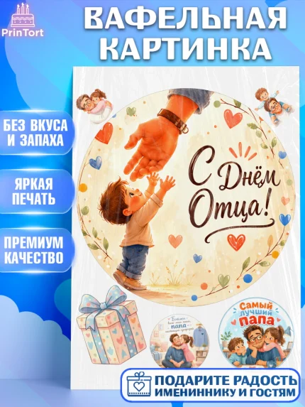 Вафельная картинка, День Отца, Поздравление с Днем Отца, Мужчина, арт. PT223354
