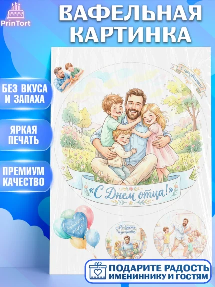 Вафельная картинка, День Отца, Поздравление с Днем Отца, Мужчина, арт. PT223355