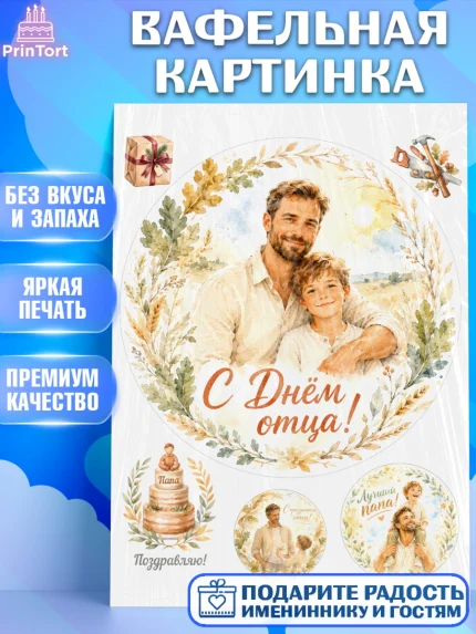 Вафельная картинка, День Отца, Поздравление с Днем Отца, Мужчина, арт. PT223356
