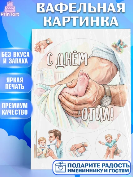 Вафельная картинка, День Отца, Поздравление с Днем Отца, Мужчина, арт. PT223357