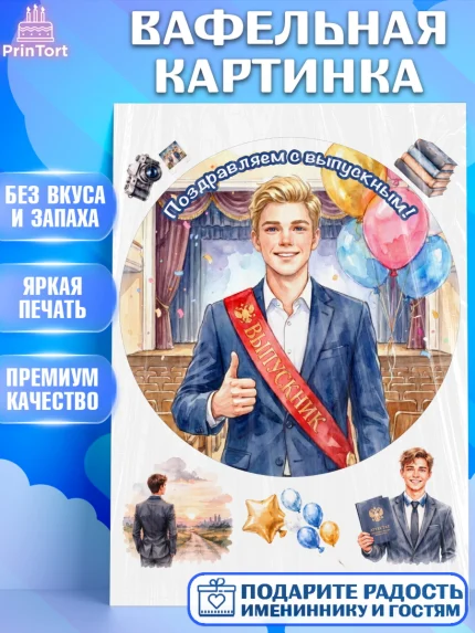 Вафельная картинка, Выпускной в школе, арт. PT223449