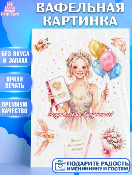 Вафельная картинка, Выпускной в школе, арт. PT223451
