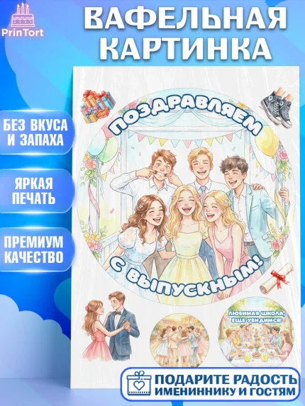 Вафельная картинка, Выпускной в школе, арт. PT223457