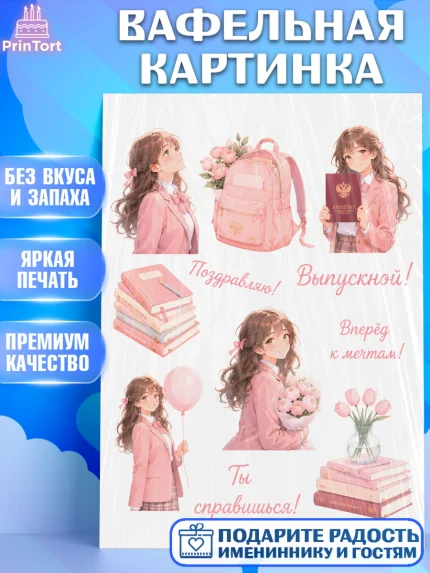 Вафельная картинка, Выпускной в школе, арт. PT223465