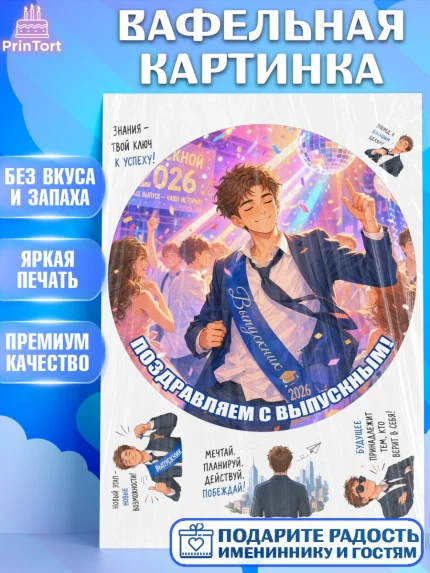 Вафельная картинка, Выпускной в школе, арт. PT223469