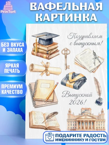 Вафельная картинка, Выпускной в университете, арт. PT223555
