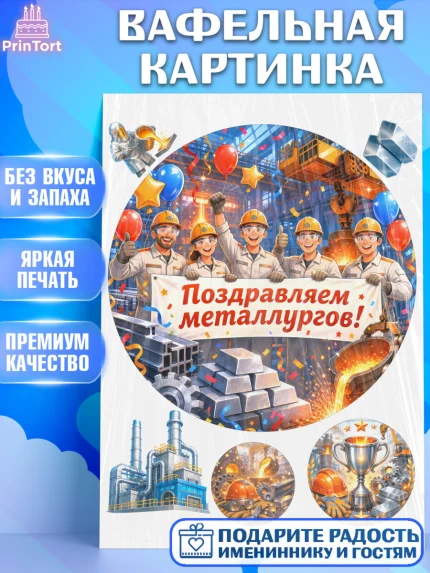 Вафельная картинка, День Металлурга, Поздравление с Днём Металлурга, Девушка, арт. PT223597