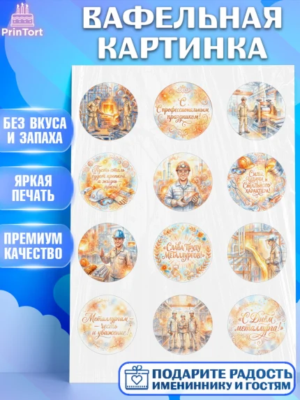 Вафельная картинка, День Металлурга, Поздравление с Днём Металлурга, Девушка, арт. PT223603