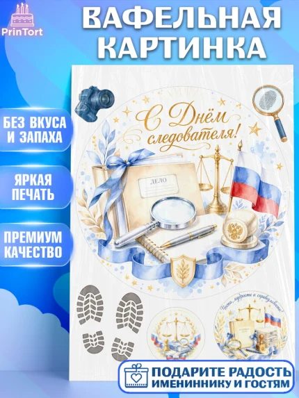 Вафельная картинка, День Следователя, Поздравление с Днём Следователя, Девушка, арт. PT223649