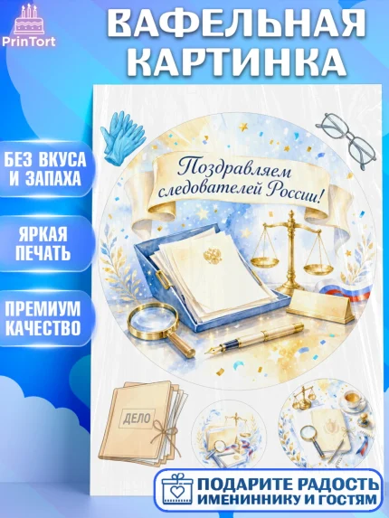 Вафельная картинка, День Следователя, Поздравление с Днём Следователя, Девушка, арт. PT223650