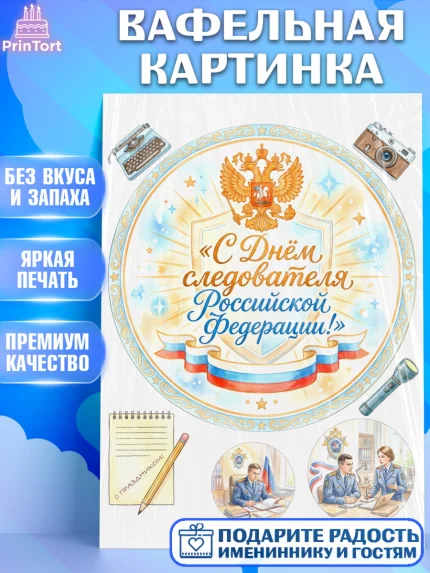 Вафельная картинка, День Следователя, Поздравление с Днём Следователя, Девушка, арт. PT223652