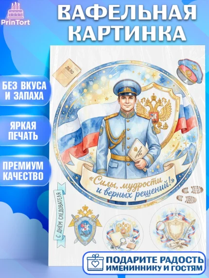 Вафельная картинка, День Следователя, Поздравление с Днём Следователя, Девушка, арт. PT223653