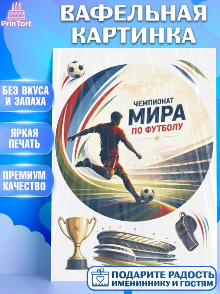Вафельная картинка, Чемпионат Мира по Футболу, футбол, мяч, FIFA, стадион, Девочка, арт. PT224118