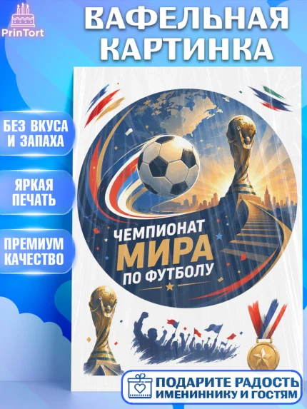 Вафельная картинка, Чемпионат Мира по Футболу, футбол, мяч, FIFA, стадион, Девочка, арт. PT224119