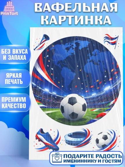Вафельная картинка, Чемпионат Мира по Футболу, футбол, мяч, FIFA, стадион, Девочка, арт. PT224123