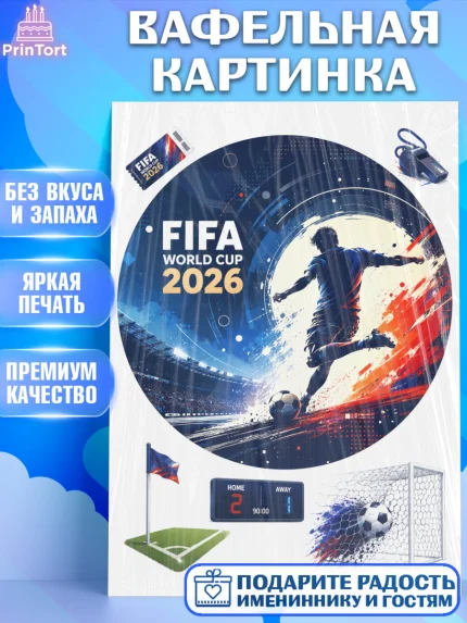Вафельная картинка, Чемпионат Мира по Футболу, футбол, мяч, FIFA, стадион, Девочка, арт. PT224124